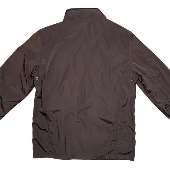 TECH by Tumi Brown Full-Zip Waterproof Hidden Hood Packable Jacket Mens Small - Picture 4 of 14
